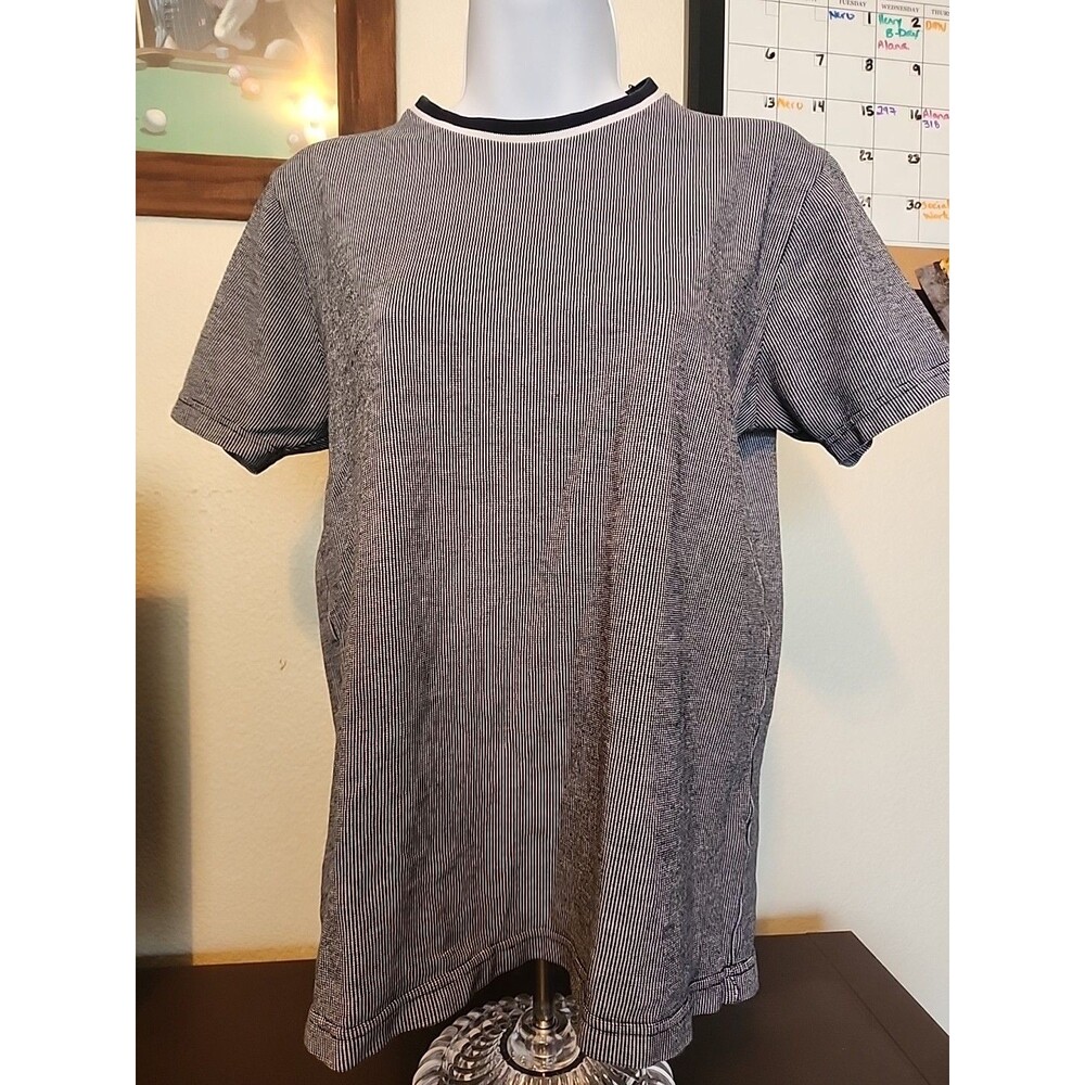Women's Denim & Flower Navy Plaid T-Shirt Size S